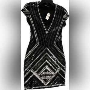 Express Sequins Black Dress